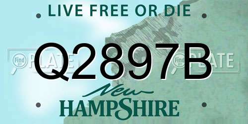 Q2897B New Hampshire License Plate
