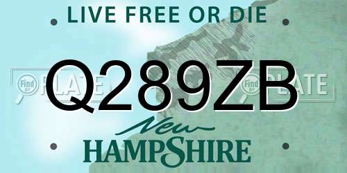 Q289ZB New Hampshire License Plate