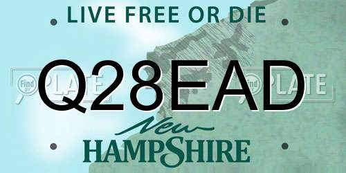 Q28EAD New Hampshire License Plate