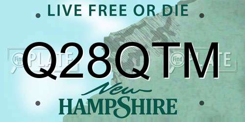 Q28QTM New Hampshire License Plate