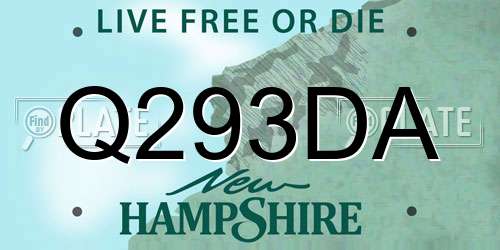 Q293DA New Hampshire License Plate