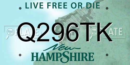 Q296TK New Hampshire License Plate