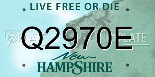 Q2970E New Hampshire License Plate