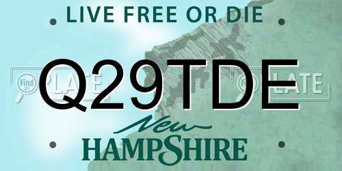 Q29TDE New Hampshire License Plate