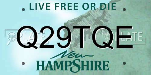 Q29TQE New Hampshire License Plate