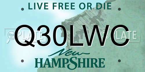 Q30LWC New Hampshire License Plate