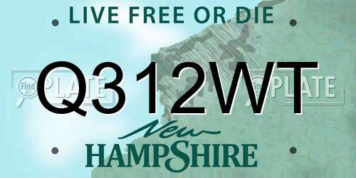 Q312WT New Hampshire License Plate