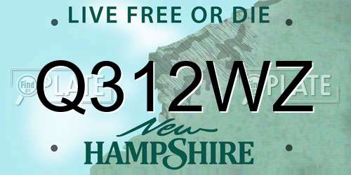 Q312WZ New Hampshire License Plate