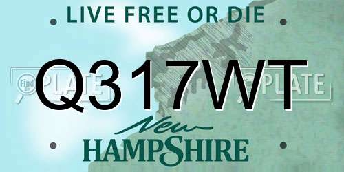 Q317WT New Hampshire License Plate