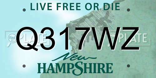 Q317WZ New Hampshire License Plate