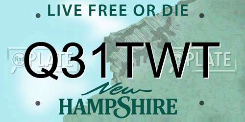 Q31TWT New Hampshire License Plate