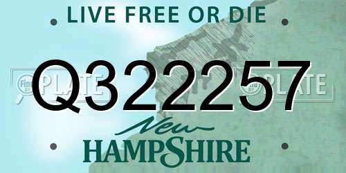 Q322257 New Hampshire License Plate