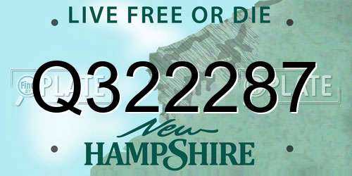 Q322287 New Hampshire License Plate