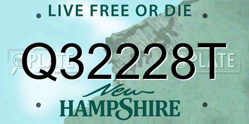 Q32228T New Hampshire License Plate