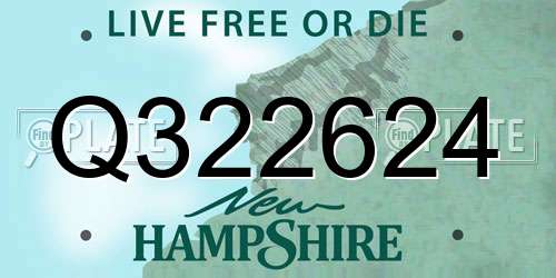 Q322624 New Hampshire License Plate