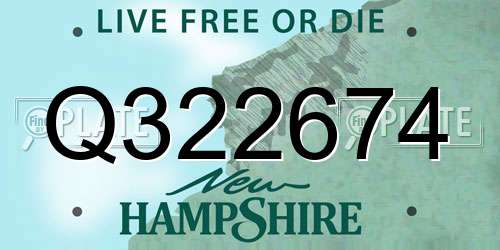 Q322674 New Hampshire License Plate
