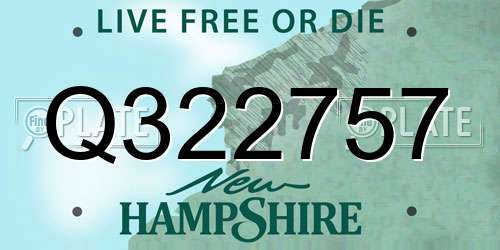 Q322757 New Hampshire License Plate