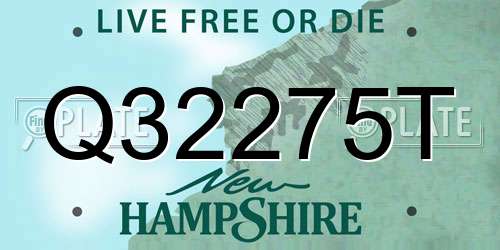 Q32275T New Hampshire License Plate