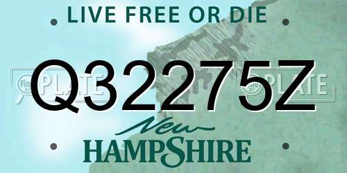 Q32275Z New Hampshire License Plate