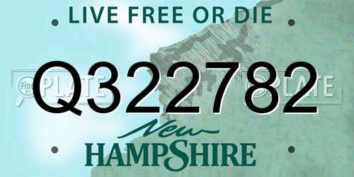 Q322782 New Hampshire License Plate