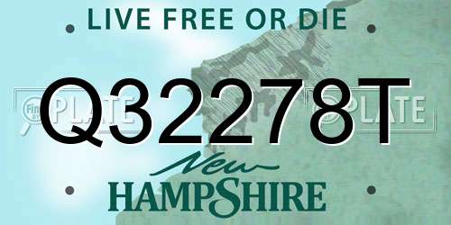 Q32278T New Hampshire License Plate
