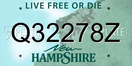 Q32278Z New Hampshire License Plate