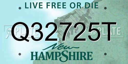 Q32725T New Hampshire License Plate