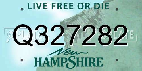 Q327282 New Hampshire License Plate