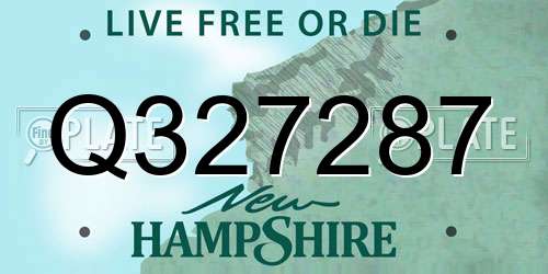 Q327287 New Hampshire License Plate