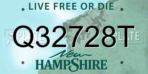 Q32728T New Hampshire License Plate