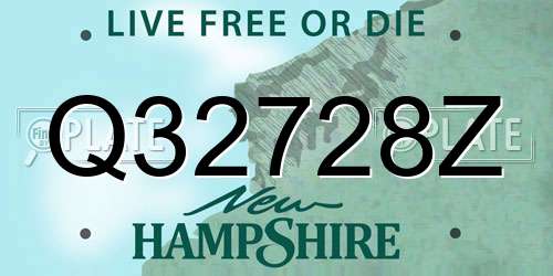 Q32728Z New Hampshire License Plate