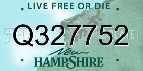 Q327752 New Hampshire License Plate