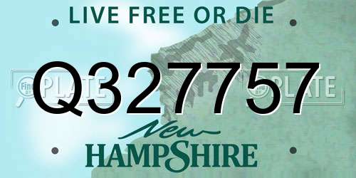 Q327757 New Hampshire License Plate