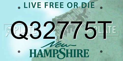Q32775T New Hampshire License Plate