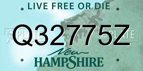 Q32775Z New Hampshire License Plate