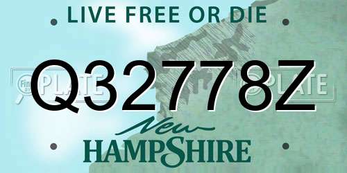 Q32778Z New Hampshire License Plate