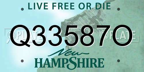 Q33587O New Hampshire License Plate
