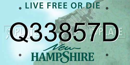 Q33857D New Hampshire License Plate