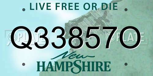 Q33857O New Hampshire License Plate