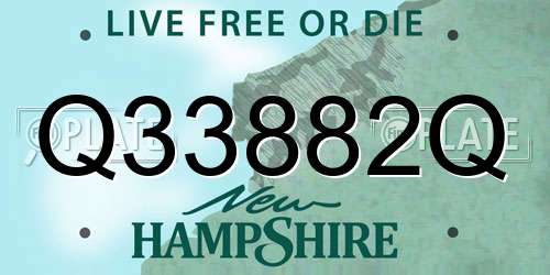 Q33882Q New Hampshire License Plate