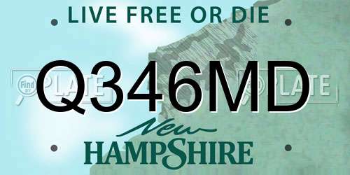Q346MD New Hampshire License Plate