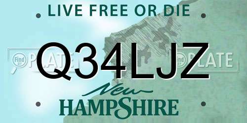 Q34LJZ New Hampshire License Plate