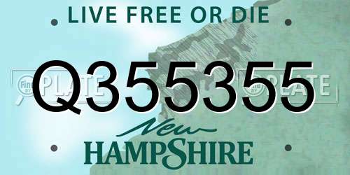Q355355 New Hampshire License Plate