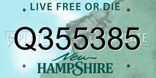 Q355385 New Hampshire License Plate
