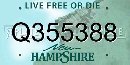 Q355388 New Hampshire License Plate