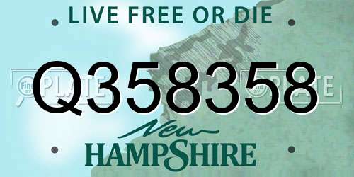 Q358358 New Hampshire License Plate