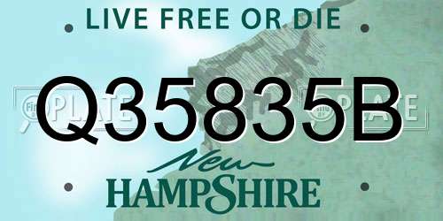 Q35835B New Hampshire License Plate