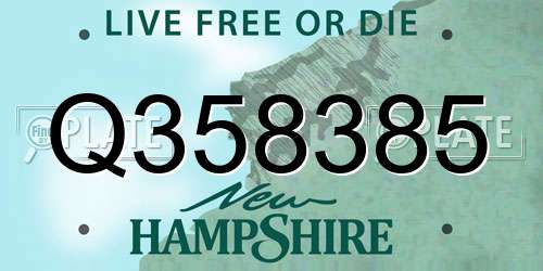 Q358385 New Hampshire License Plate