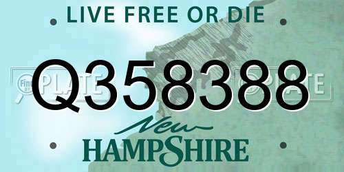 Q358388 New Hampshire License Plate