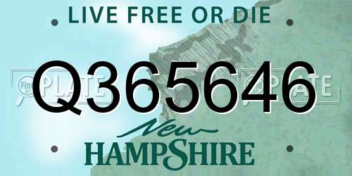 Q365646 New Hampshire License Plate